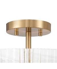 Possini Euro Design Molini Wide Warm Brass Bowl 3-Light Ceiling Light