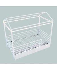 Streamdale Furniture Kids House Floor Bed Frame with Roof