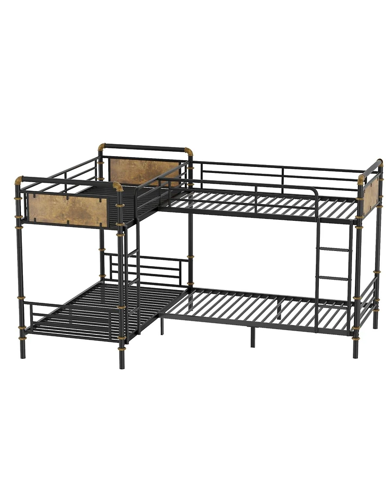 Streamdale Furniture Heavy Duty Quad Bunk Bed, Divisible into 3 Twin Beds