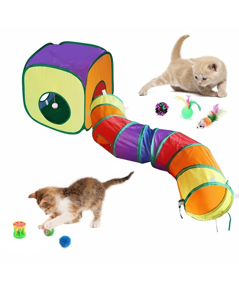 Aronkl 23 Cat Toys Set for Indoor Cats Interactive Tunnel Teaser Wand Balls Kitten Play Kit