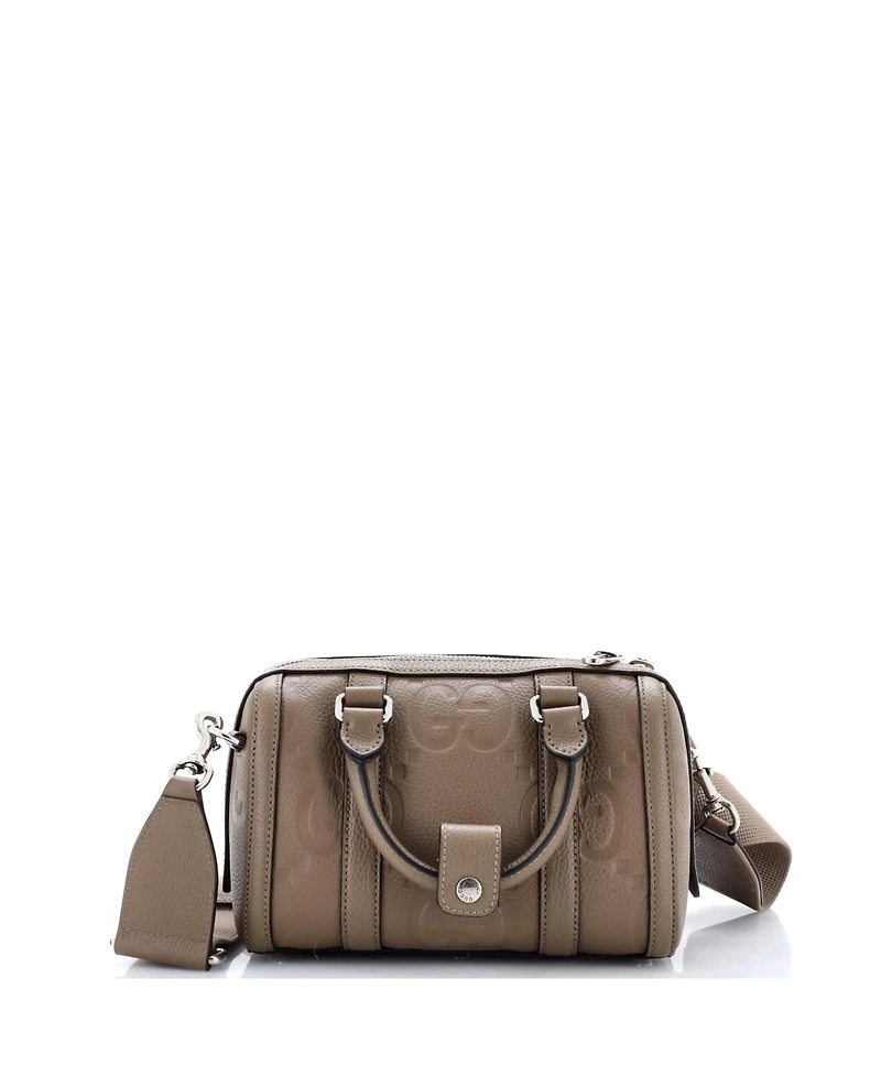 Pre-Owned Gucci Mini Duffle Bag Jumbo Gg Embossed Leather