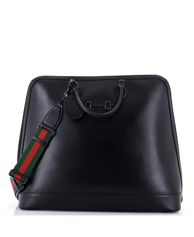 Pre-Owned Gucci Large Horsebit 1955 Web Duffle Bag Leather
