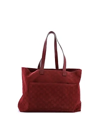 Pre-Owned Gucci Large Front Pocket Debossed Logo Tote Gg Canvas