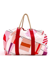 Pre-Owned HERMES Large Drapeaux Au Vent Bag Printed Canvas
