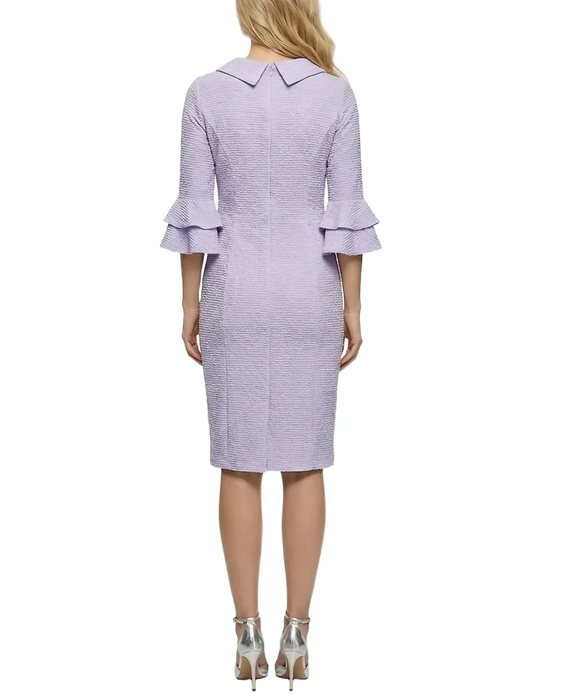 Ny Collection Petite 3/4 Sleeve Shawl Collar Dress
