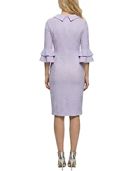Ny Collection Petite 3/4 Sleeve Shawl Collar Dress