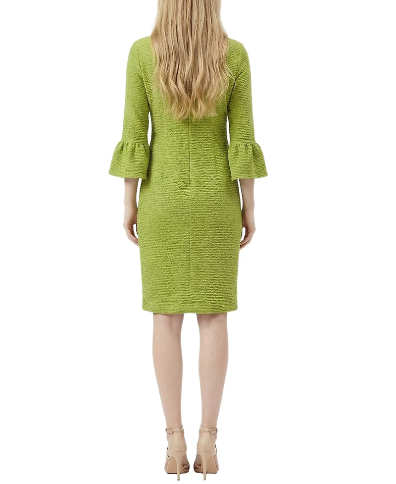 Ny Collection Petite 3/4 Sleeve Mother of Pearl Detail Dress
