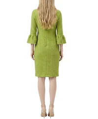 Ny Collection Petite 3/4 Sleeve Mother of Pearl Detail Dress