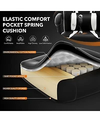 gaomon Gaming Chair with Footrest and Massage Lumbar Support,Big and Tall Ergonomic Computer Game Desk Chair,High Back Pu Leather Recliner