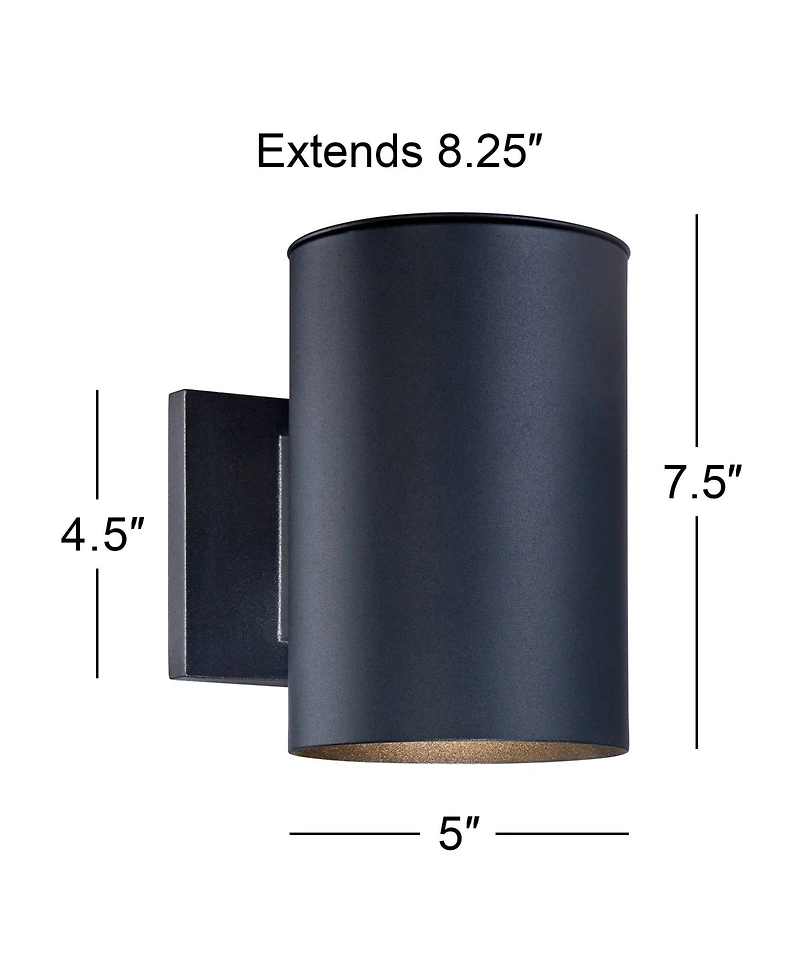 Possini Euro Design Modern Outdoor Wall Light Fixture Led Downlight Cylinder Shade for Exterior Barn Deck House Porch Yard Patio Outside