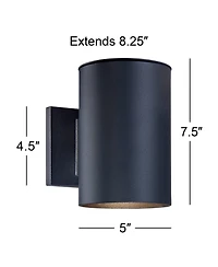 Possini Euro Design Modern Outdoor Wall Light Fixture Led Downlight Cylinder Shade for Exterior Barn Deck House Porch Yard Patio Outside