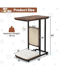 Cozito Cat Tree C-Shaped Side Table with Scratching Board