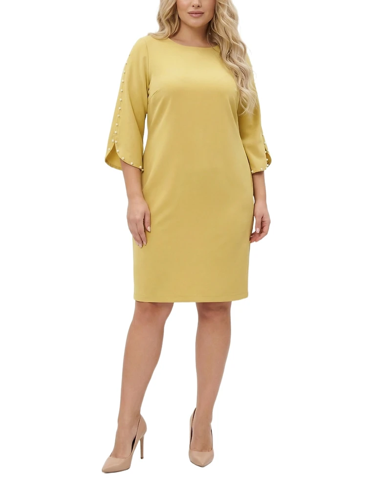 Ny Collection Plus 3/4-Petal-Sleeve Dress