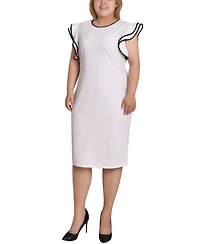 Ny Collection Plus Size Ruffle-Sleeve Dress