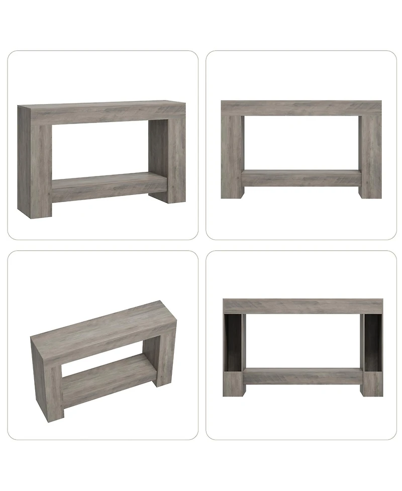 gaomon Farmhouse 2-Tier Open Storage Long Console Table