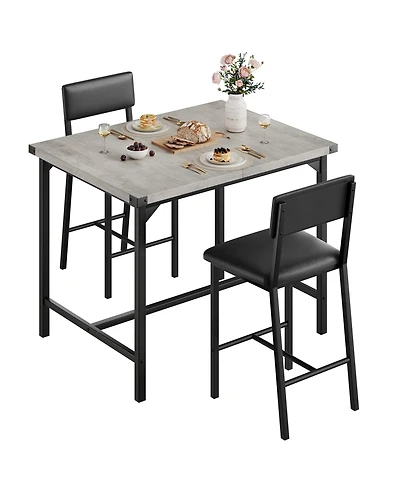 gaomon 3-Piece 2-Person Counter-Height Table Set