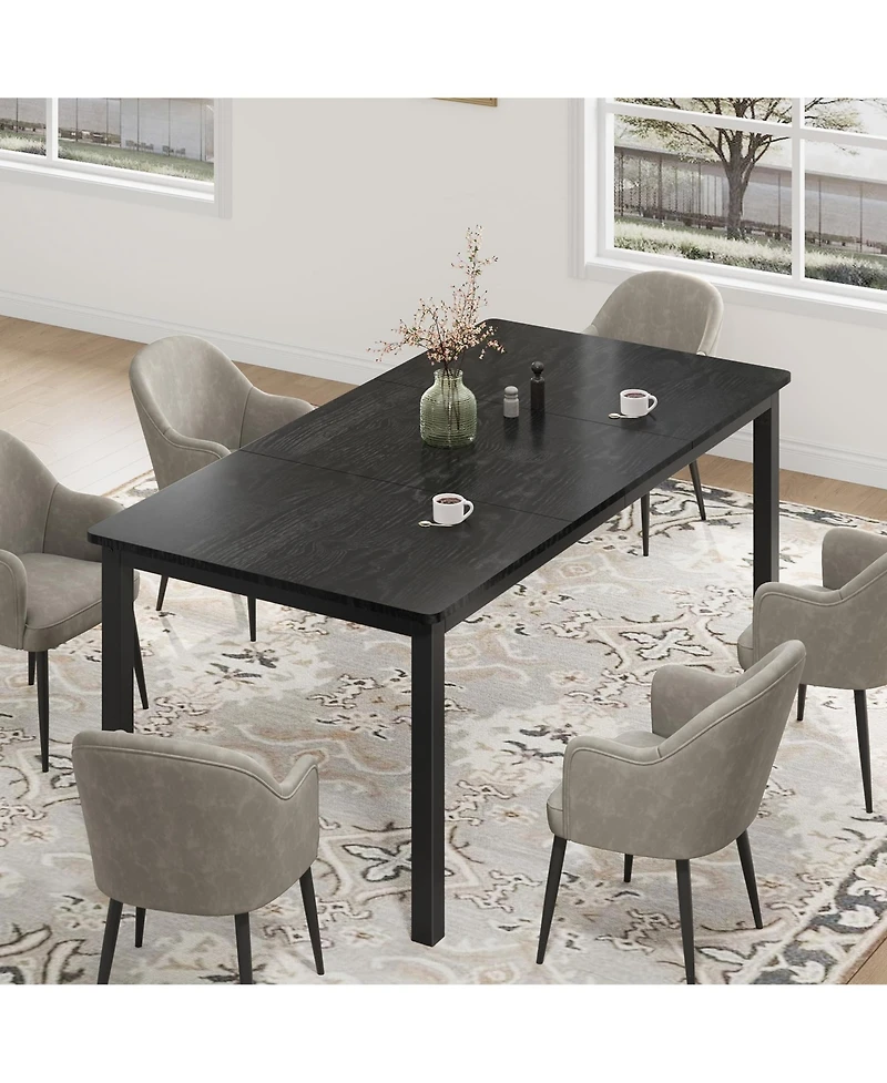 gaomon Modern Industrial 6-8 Person Rectangular Dining Table