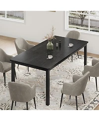 gaomon Modern Industrial 6-8 Person Rectangular Dining Table