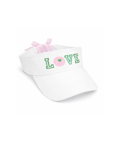 Bits & Bows Girls and Little/Big Love Tennis Bow Visor