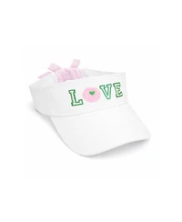Bits & Bows Girls and Little/Big Love Tennis Bow Visor