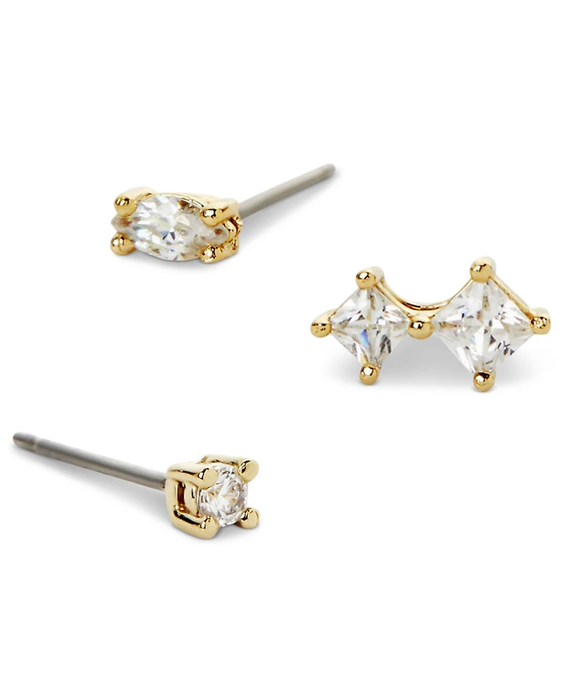 Ana Luisa Val Set Gold-Plated White Stud Earrings