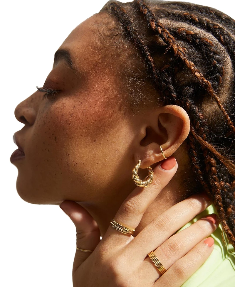 Ana Luisa Paris Gold-Plated Twisted Hoop Earrings