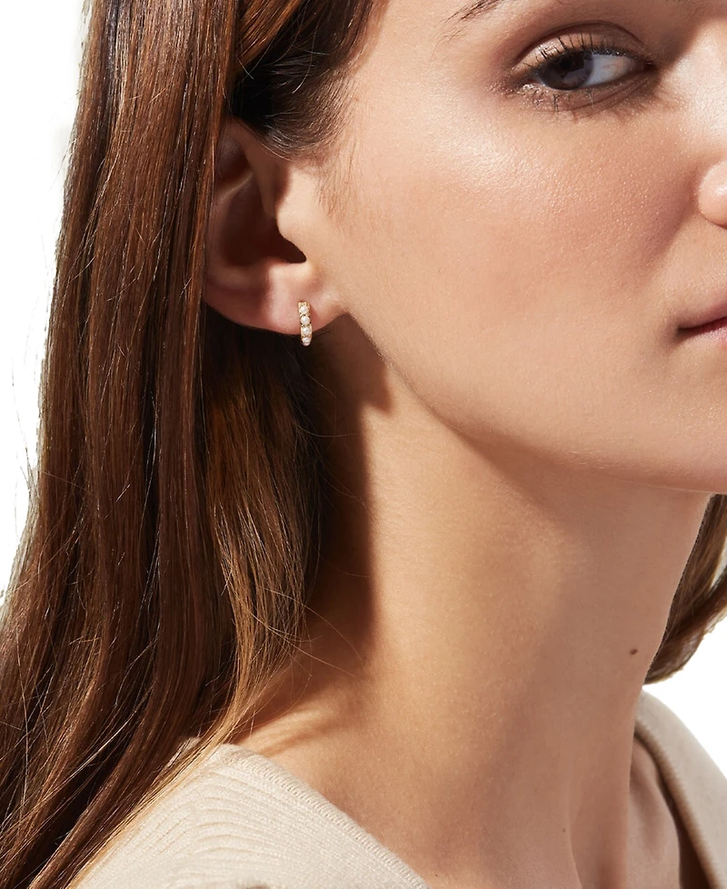 Ana Luisa Ashley Mother of Pearl Gold-Plated Huggie Hoops Earrings