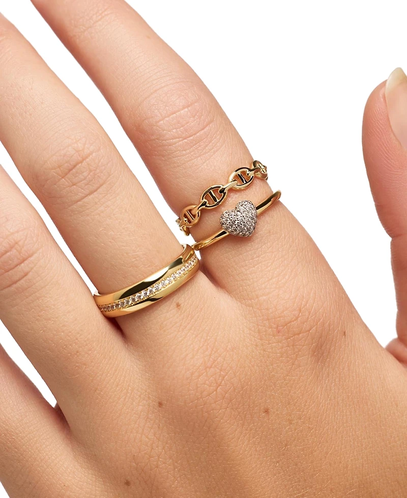 Ana Luisa Iver Gold-Plated Anchor Chain Ring
