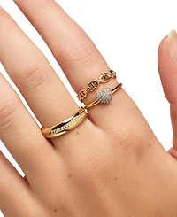 Ana Luisa Iver Gold-Plated Anchor Chain Ring