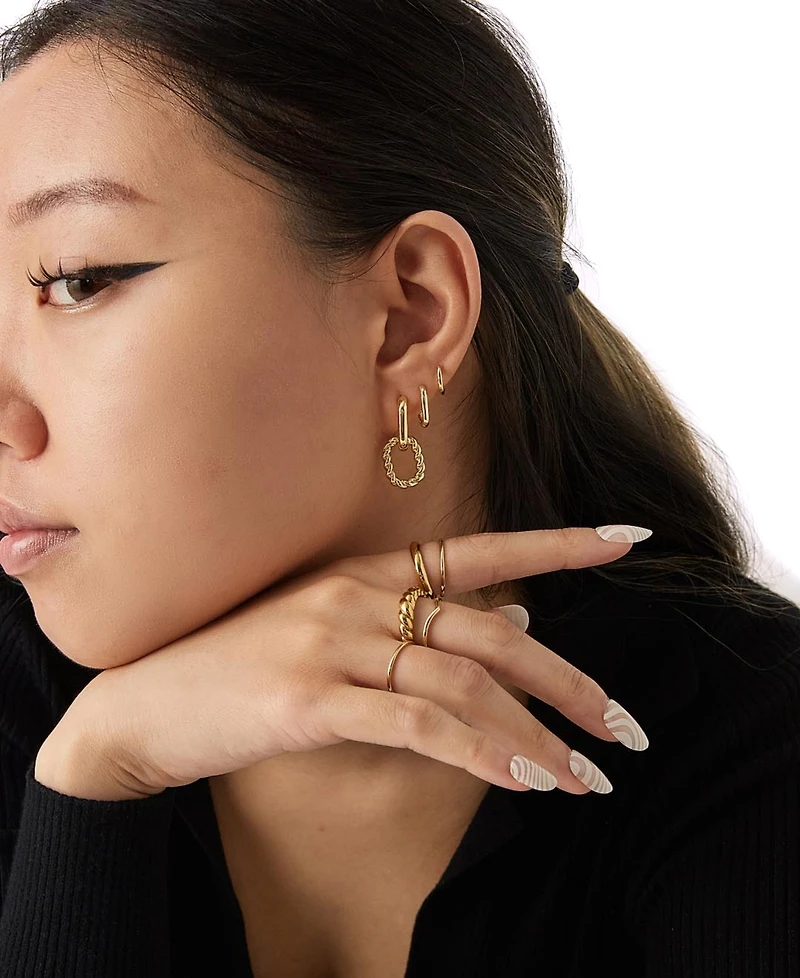 Ana Luisa Rox Mini Gold-Plated Hoop Earrings