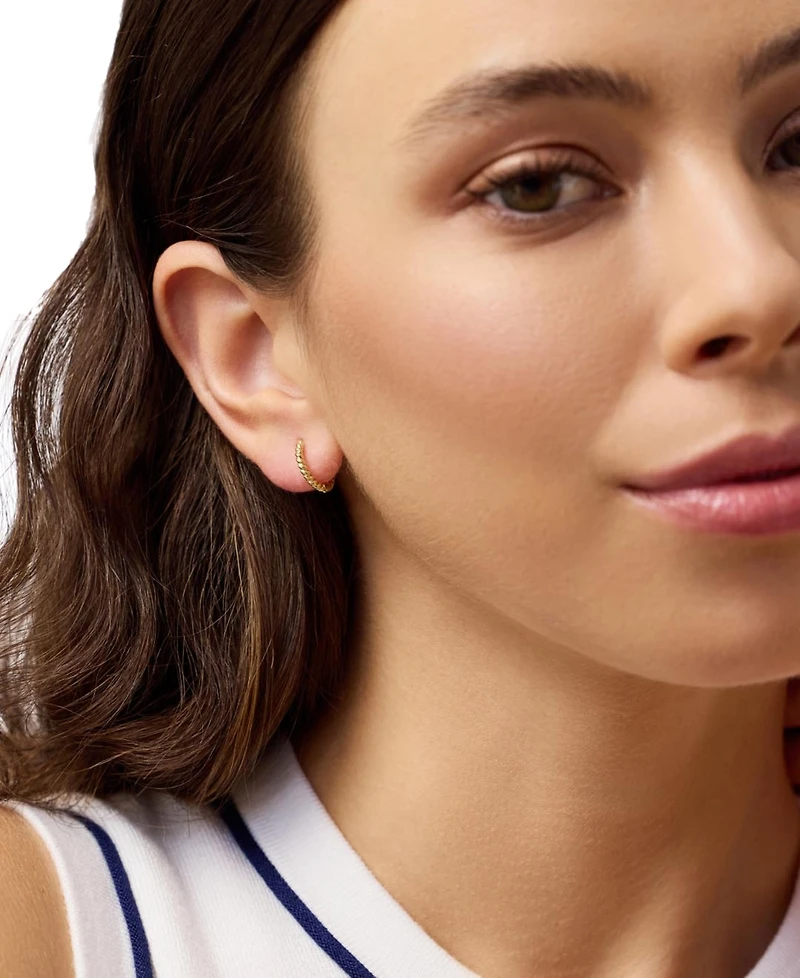 Ana Luisa Gold Twist Huggie Hoop Earrings