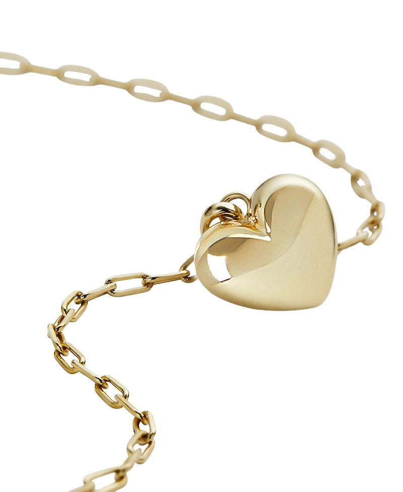 Ana Luisa Lev Puffed Gold-Plated Heart Necklace