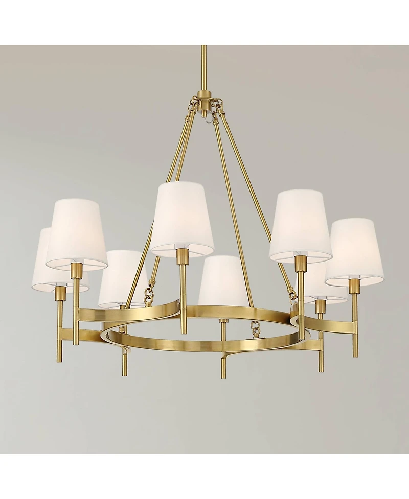 Possini Euro Design Greta Brass 8-Light Shade Chandelier