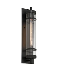 Possini Euro Design Andar High Fluted Glass Outdoor Wall Light