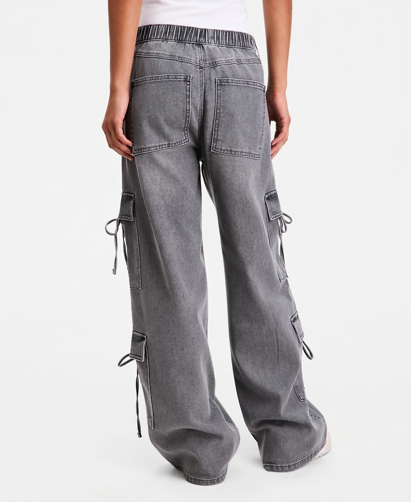 Vanilla Star Women's Bow Wide-Leg Jeans