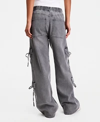 Vanilla Star Women's Bow Wide-Leg Jeans