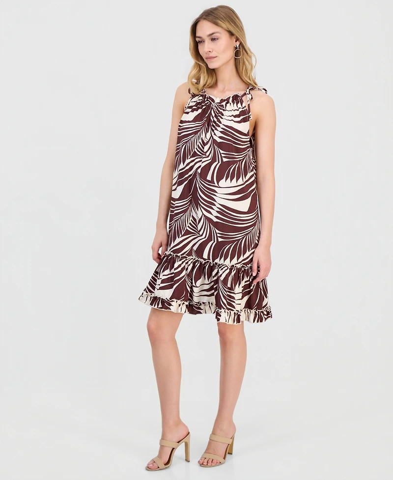 Robbie Bee Women's Printed Halter A-Line Dress