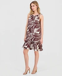 Robbie Bee Women's Printed Halter A-Line Dress