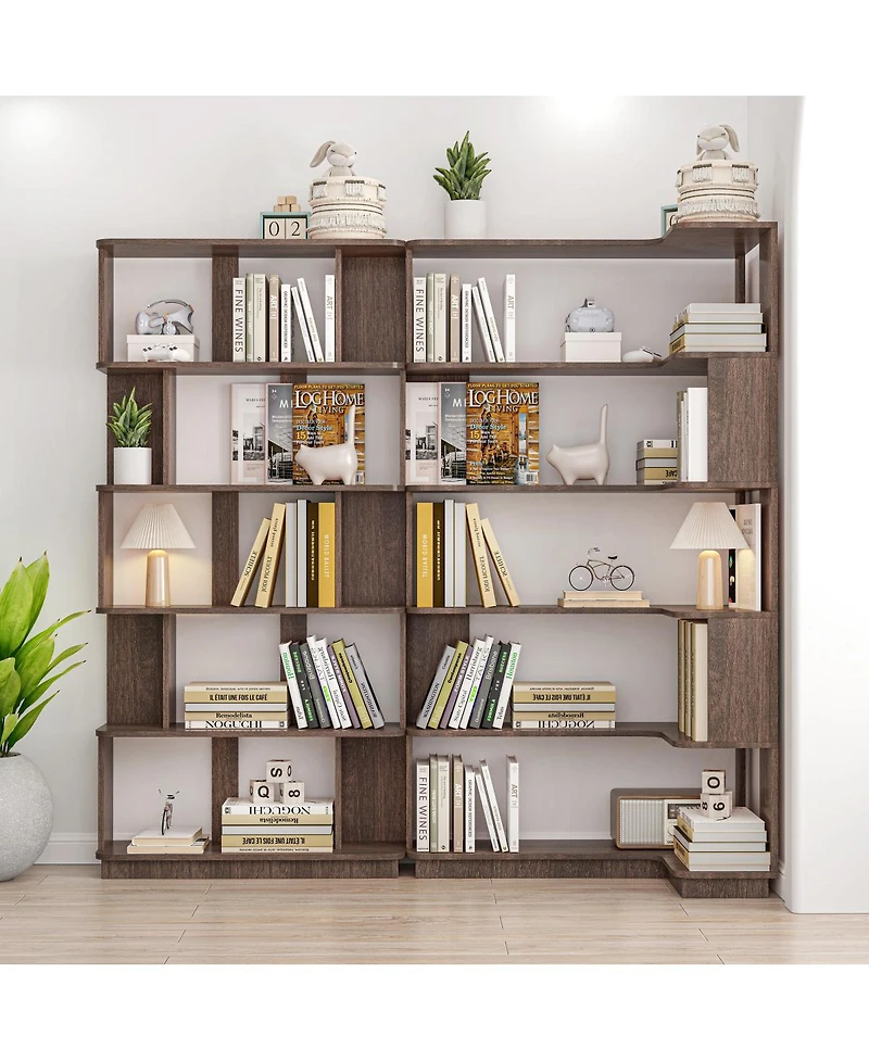 Streamdale Furniture Corner Bookshelf + Bookcase Set