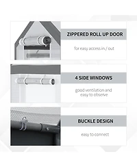 Outsunny Walk-In Tunnel house with Windows, Mesh Doors, Weather Cover