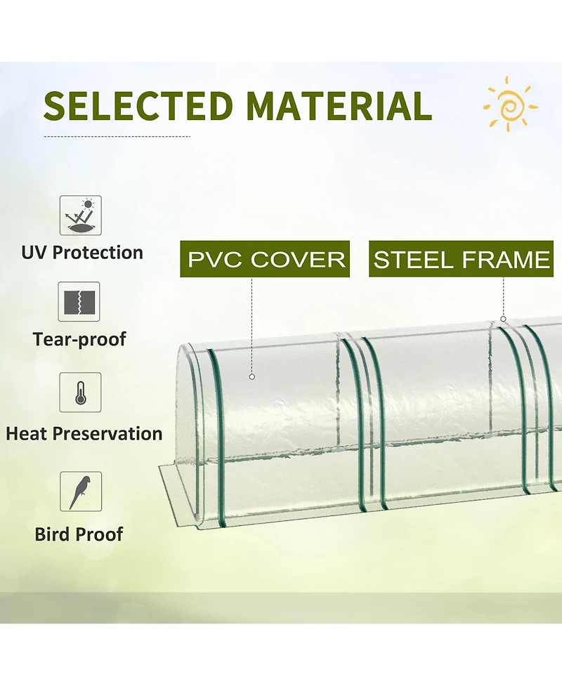 Outsunny Portable Tunneled house with Zippe Doors