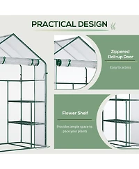 Outsunny 56" x 29" x 77" Small Walk-in house w/3 Tier Shleves