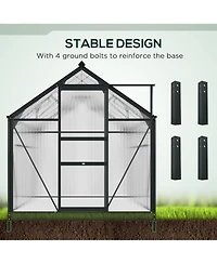 Outsunny 6' x 10' x 6.5' Large Polycarbonate Walk-in house,