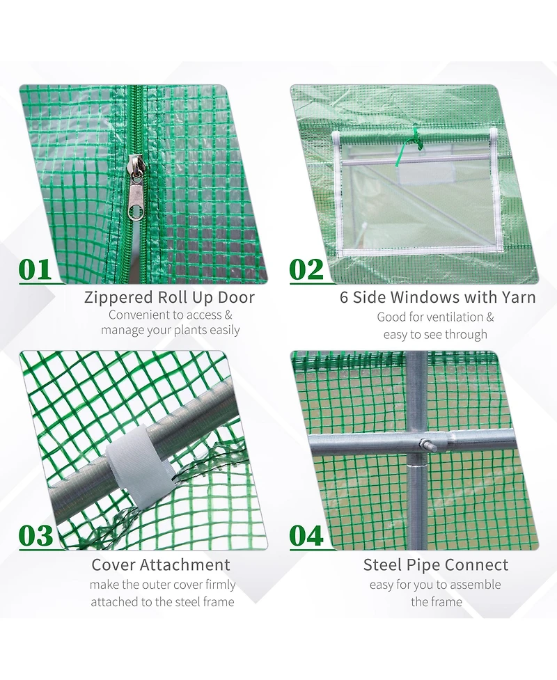 Outsunny 11.5' x 10' x 6.5' Portable Walk-In Tunnel house,