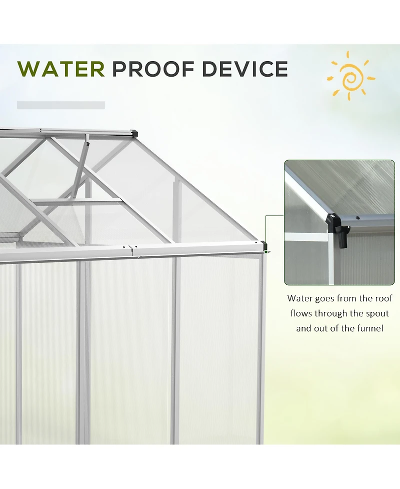 Outsunny 6' x 6' Portable Outdoor Walk-In Garden house w/ Roof Vent