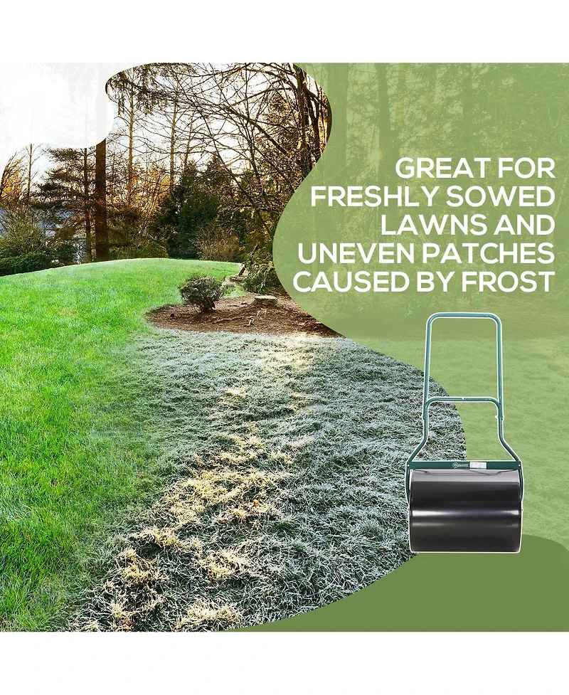 Outsunny 202.2 lbs Combination Push/Tow Lawn Roller Filled w/ or Water