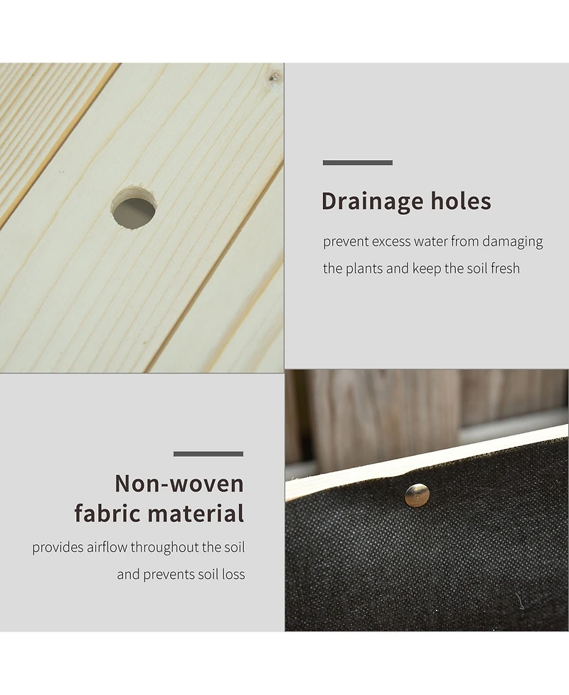 Outdoor/Indoor Raised Garden Bed on Wheels w/ Non-Woven Bag & Shelf