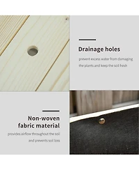 Outdoor/Indoor Raised Garden Bed on Wheels w/ Non-Woven Bag & Shelf