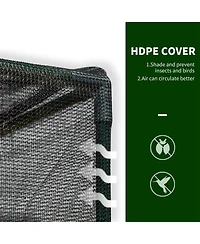 Outsunny 94.5" x 47.25" x 72.75" Walk-in Crop Cage w/ High-Quality Hdpe Cover