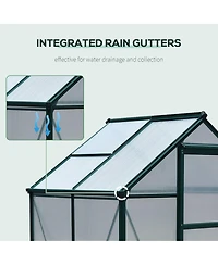 Outsunny 6' x 4' x 7' Large Polycarbonate Walk-in house,